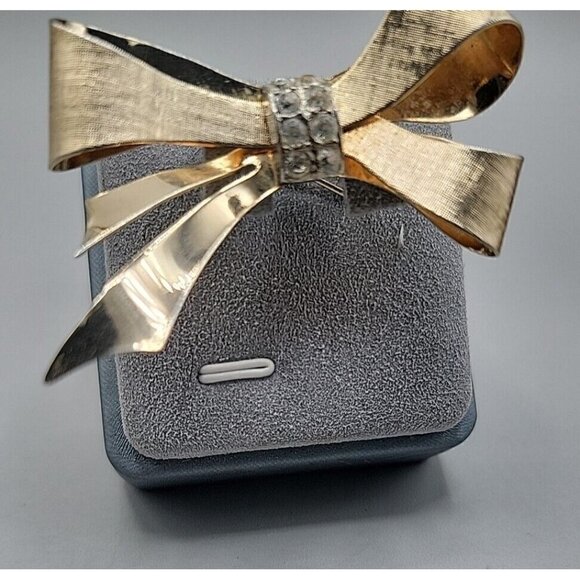 Vintage Coro Diamante Brooch Textured Gold Plated - Picture 6 of 8